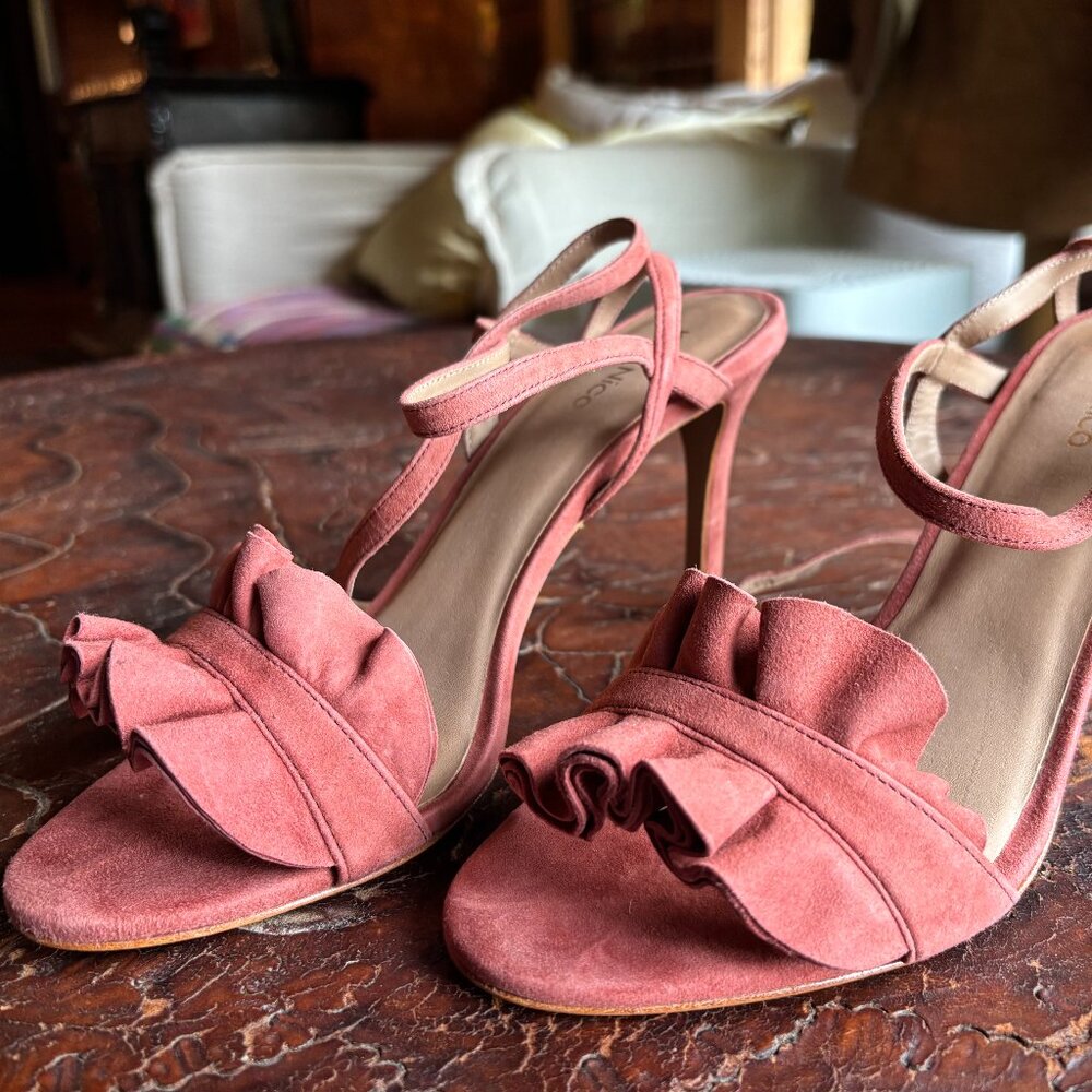 Elegant Pink Ruffle Heels